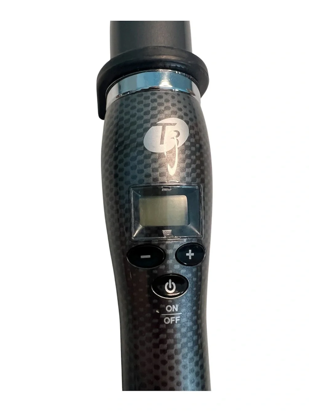 T3 Black Conical Curling Wand with Digital Controls 1.25”